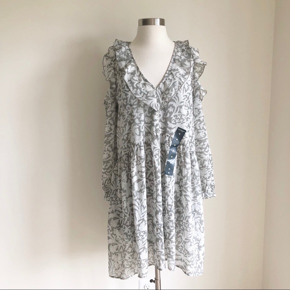 Lucky Brand, Cold Shoulder Floral Dress, M - Picture 3 of 8